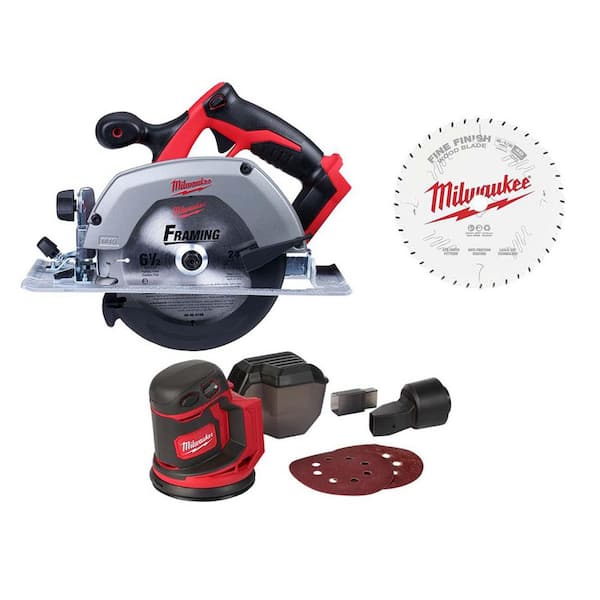 M18 FUEL 18-V Lithium-Ion Cordless Hammer Drill and Impact Driver Combo Kit (2-Tool) w/6-1/2 in. Circular Saw & Blade