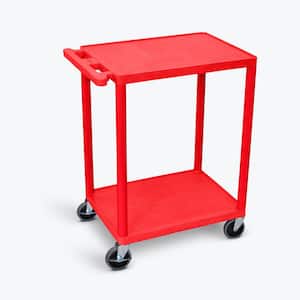 HE, 24 in. W x 18 in. D x 33.5 in. H, 2-Shelf Utility Cart in Red