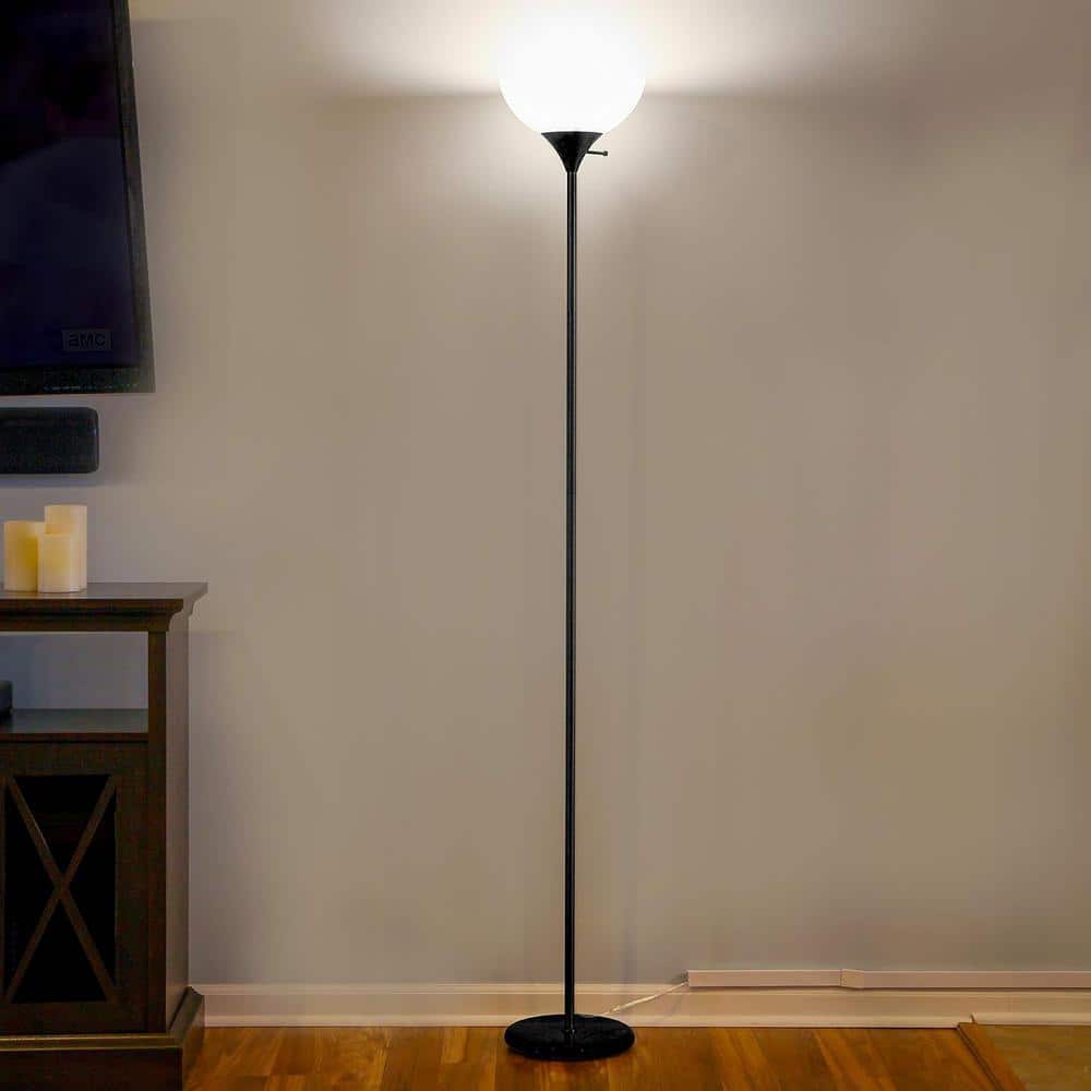 Classic Black 72" LED Torchiere Floor Lamp
