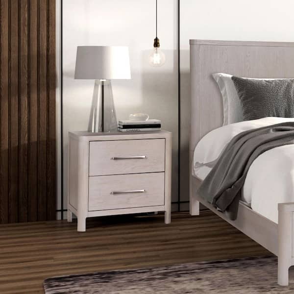 Furniture of America Anora Oak 2-Drawer 26 in. W Nightstand with