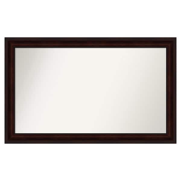 Amanti Art Coffee Bean Brown 47.25 in. x 29.25 in. Custom Non-Beveled Satin Recyled Polystyrene Framed Vanity Wall Mirror