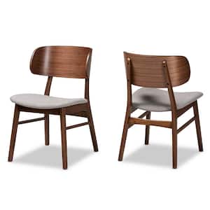 Alston Grey and Walnut Brown Dining Chair (Set of 2)