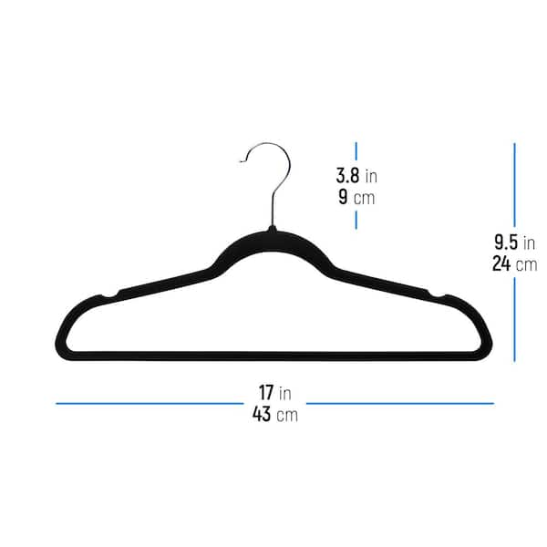 Non Slip Velvet Hangers - 100 Pack Clothes Hanger Hook Swivel 360 Degree-  Black