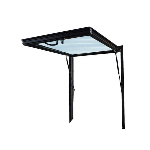 60 in. x 42 in. Elite Aluminum Awning Pop Up Window in Black with No Sill