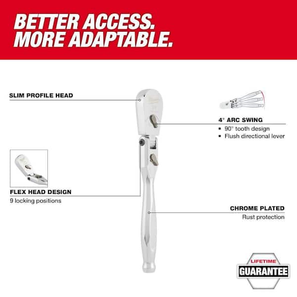 3/8 in. Drive 9 in. Flex Head Ratchet