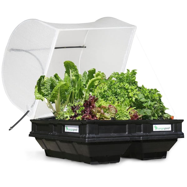 Vegepod Raised Garden Bed Kit - Medium 39.4 in. x 39.4 in. (1 m x 1 m) Container with Protective Cover, Self Watering