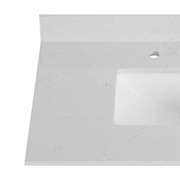 DELUXE DL LIVING 37 in. W. x 22 in. D Bianco Bella Quartz