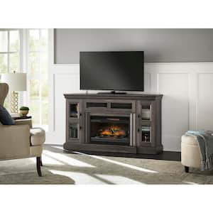 Abigail 60 in. Freestanding Electric Fireplace TV Stand in Gray Aged Oak Finish