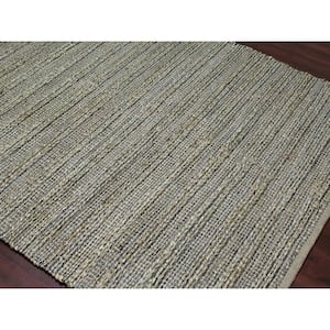 Naturals 8 ft. X 10 ft. Dark Gray Solid Color Area Rug