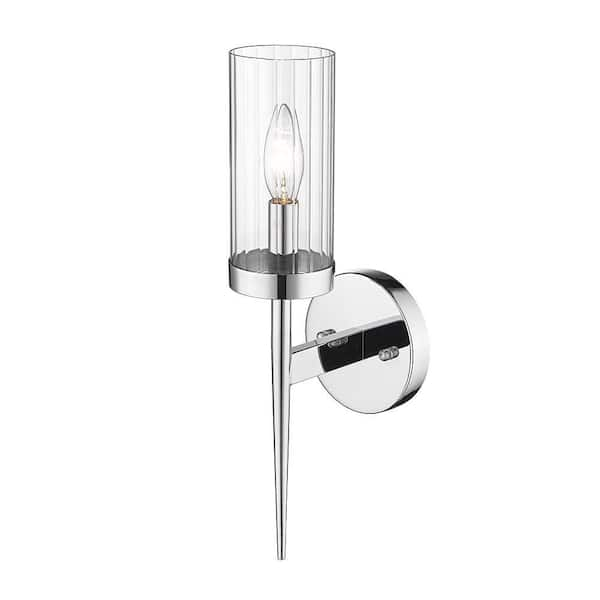 Unbranded Abbott 1-Light Chrome Wall Sconce