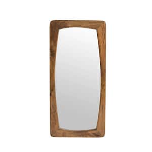 20.75 in. W x 44.5 in. H Wood Round Edge Waxed Framed Decorative Mirror