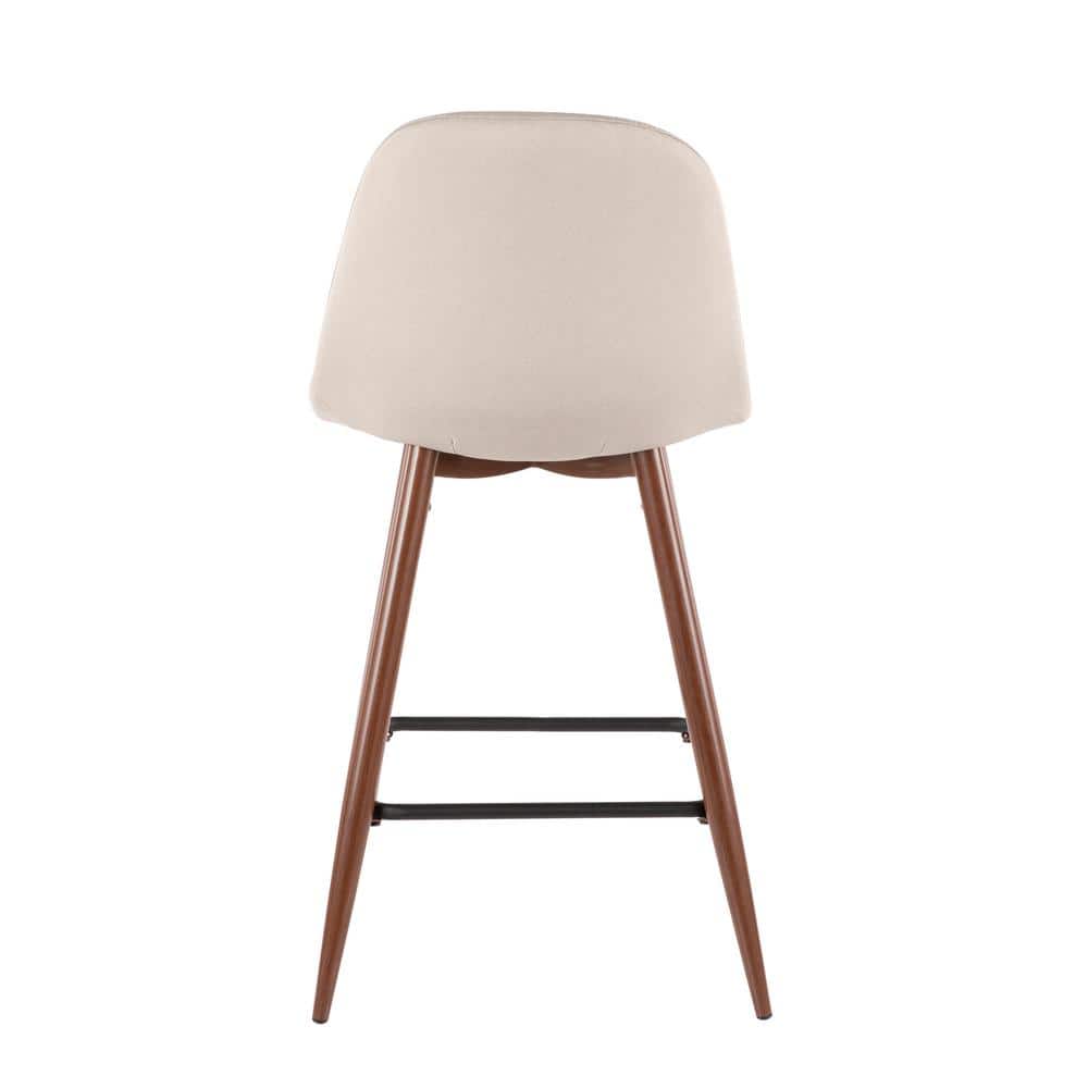 Pebble Beige Contemporary Swivel Counter Stool, Set of 2