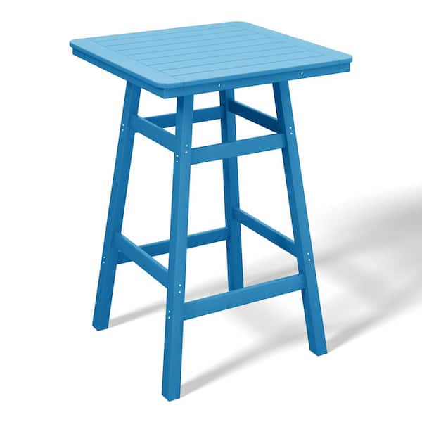 WESTIN OUTDOOR Laguna 30 in. Square HDPE Plastic All Weather Outdoor Patio Bar Height High Top Pub Table in Pacific Blue