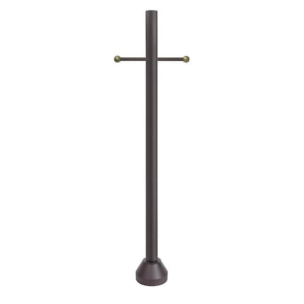 SOLUS 6 ft. Bronze Surface Mount Aluminum Lamp Post w/ Cross Arm & Cast Aluminum Base and Decorative Cover Hardware Included