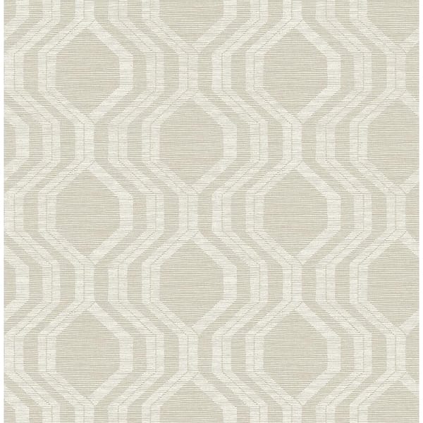 A-Street Prints Burton Neutral Modern Ogee Textured Non-pasted Paper Wallpaper
