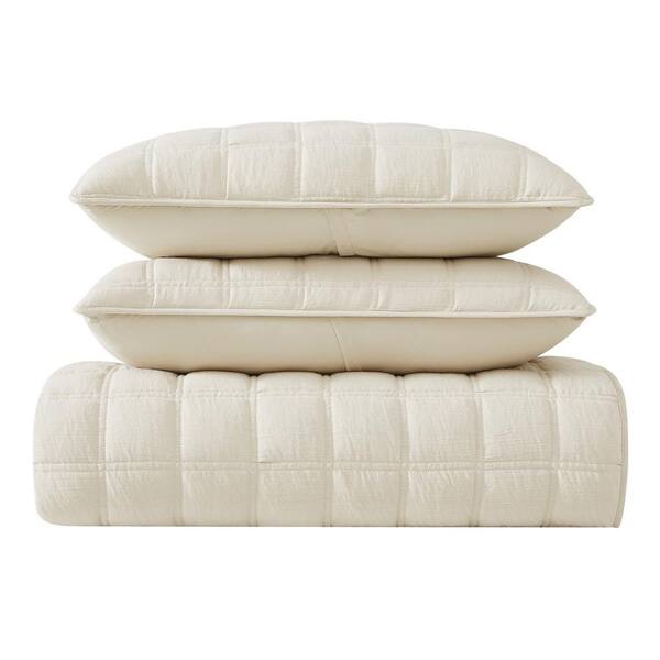 Truly Soft Cozy Gauze Beige Twin/Twin XL 2-Piece Microfiber Quilt Set
