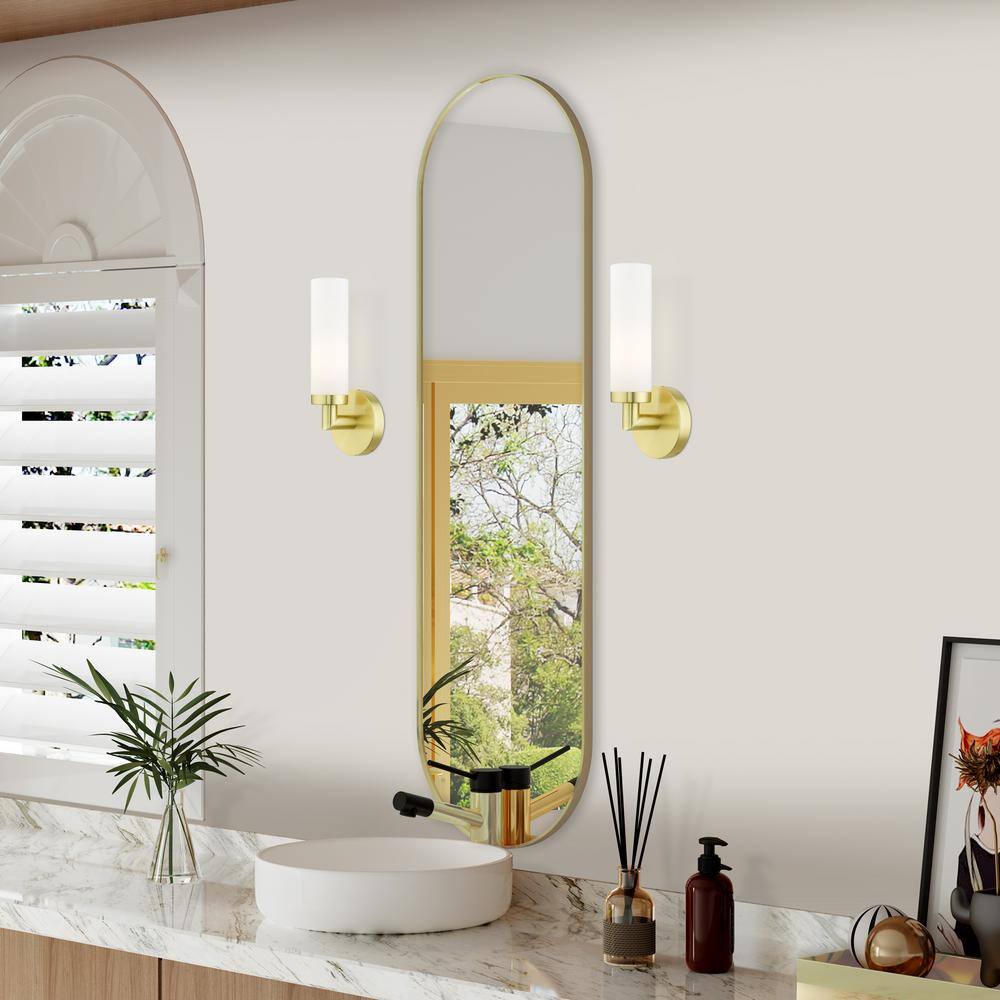 Aero Satin Brass Direct Wired 11" Modern Wall Sconce