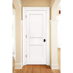 30 in. x 80 in. Tria Modern White Right-Hand Mirrored Glass Molded Composite Single Prehung Interior Door