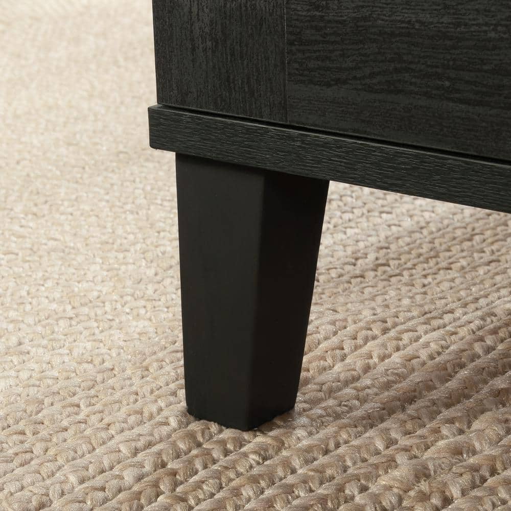 Raven Oak Square Wood Coffee Table with Storage Drawer
