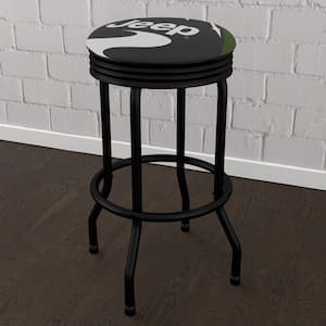 Jeep Green Mountain 29 in. Black Backless Metal Bar Stool with Vinyl Seat