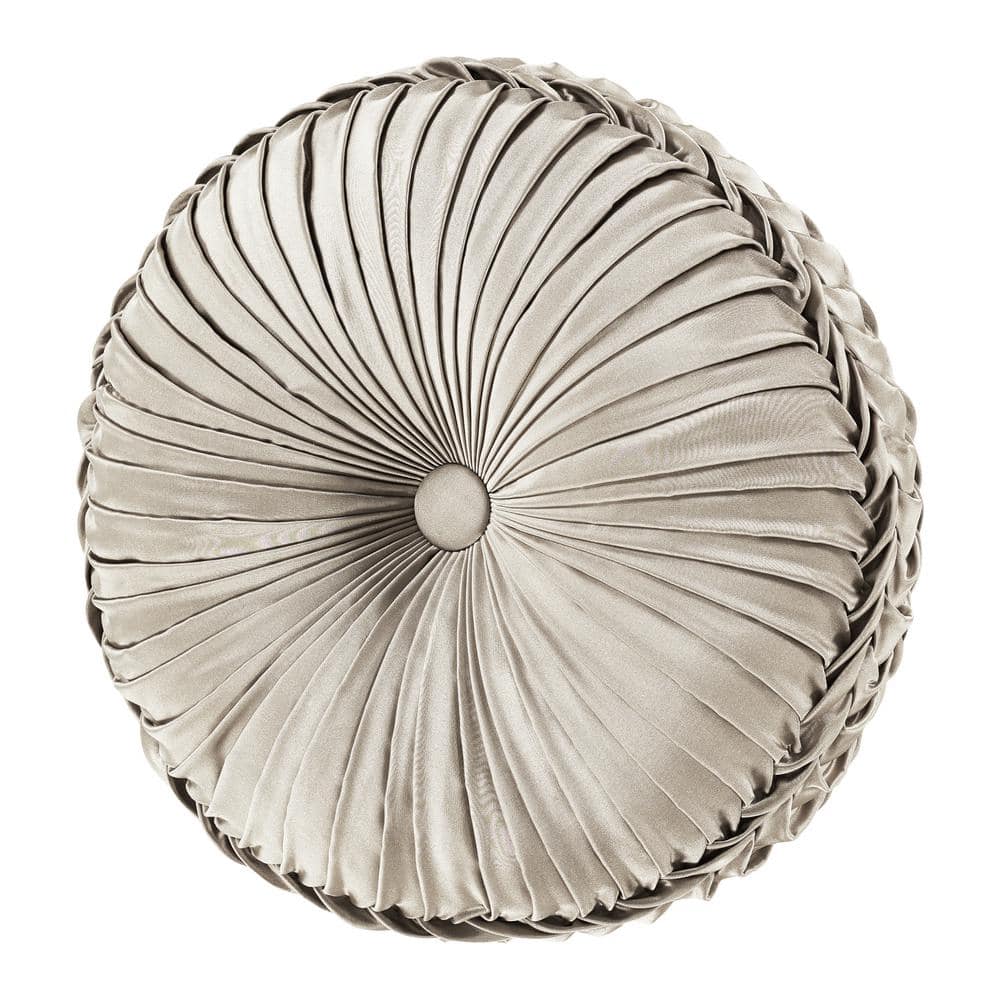 Branson Flax Polyester Solid Tufted Round Decorative Throw Pillow 15 In. L 