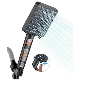 Lukvuzo Square Shower Head with Filters, Handheld High Pressure 6 Spray ...