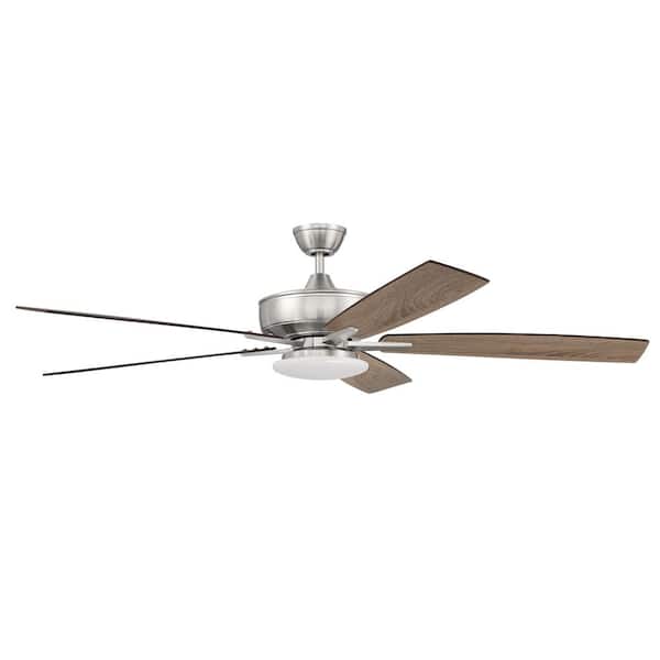 CRAFTMADE Super Pro 60 in. Indoor Brushed Polished Nickel Ceiling Fan