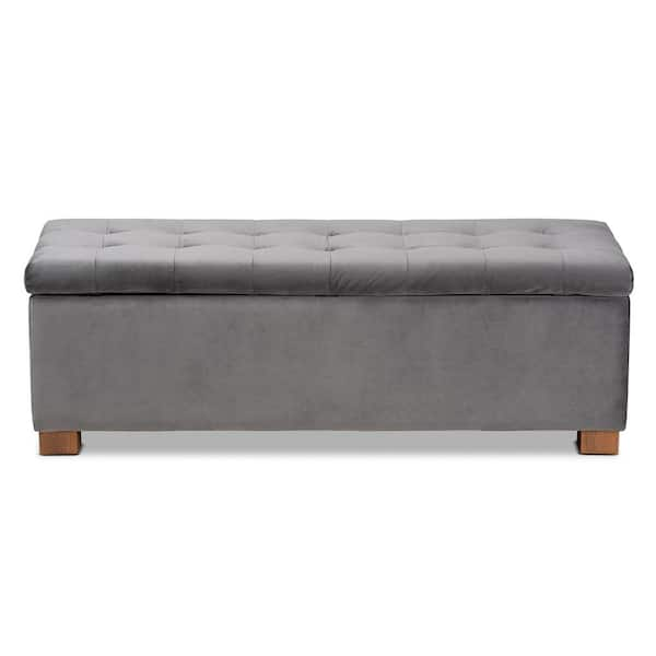 Baxton Studio Roanoke Grey Storage Ottoman Bench 160 9928 HD The