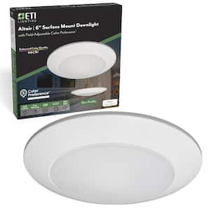 Altair 6 in. Surface Mount Downlight Integrated LED Recessed Trim Light 1230 Lumens 15-Watts Adjustable CCT Wet Rated