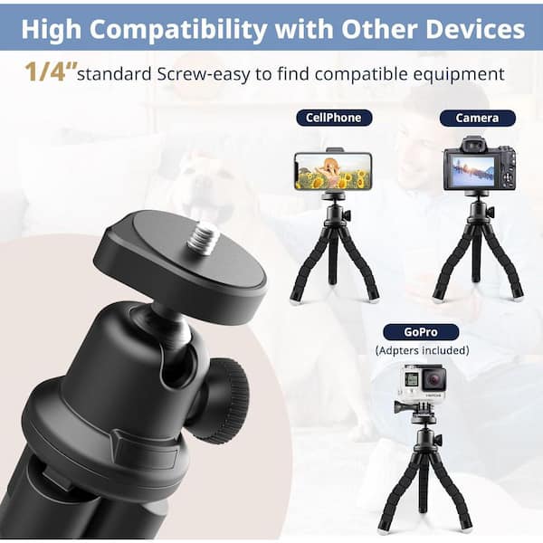 Phone Tripod, 60'' Camera Tripod 2 In 1 Lightweight Travel Tripod Stand For IPhone Ipad Universal Smartphone Tablet Camera GoPro With Carrying Bag & Bluetooth Remote - View #12