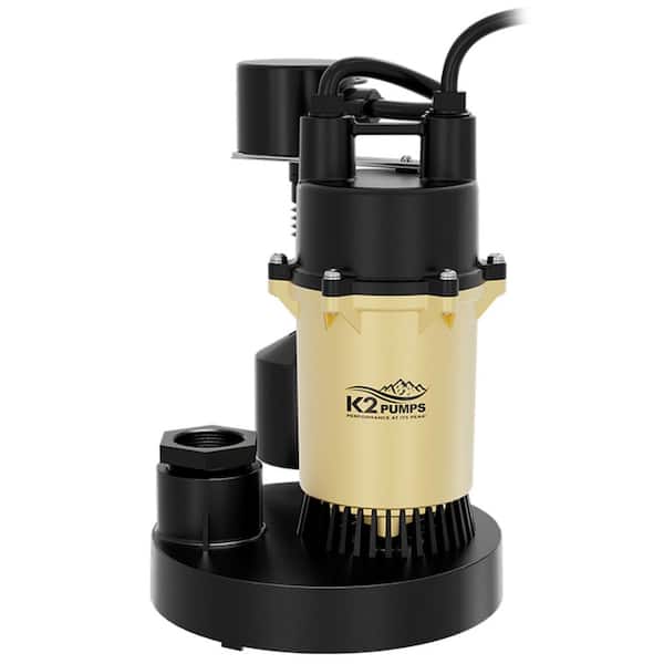 K2 1/3 HP Epoxy-Coated Aluminum and Thermoplastic Sump Pump with Vertical Switch