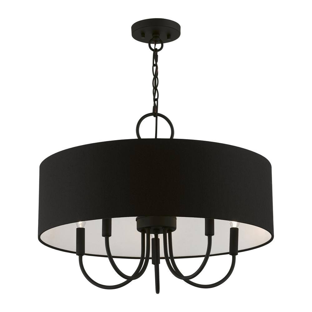 Bainbridge Mini Drum 5-Light Black Pendant Chandelier
