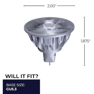 60-Watt Equivalent MR16 Warm White Light Bi-Pin Base (GU5.3) Dimmable LED Clear Light Bulb