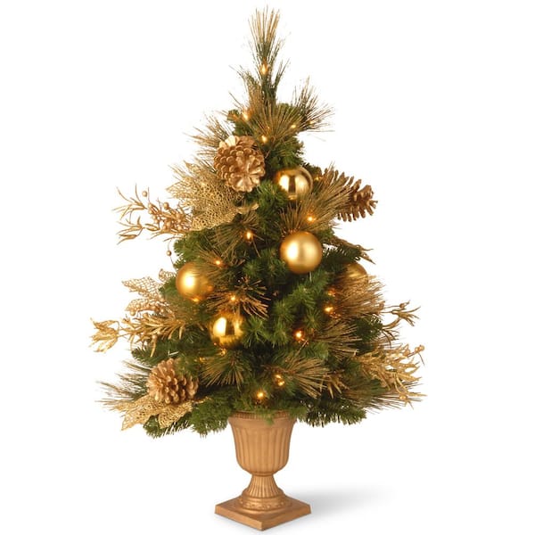 Reviews For National Tree Company 3 Ft Decorative Collection Elegance Entrance Artificial Christmas With Clear Lights Pg 1 The Home Depot - How To Decorate Small Christmas Tree At Home Depot