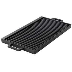 17 in. Rectangular Preseasoned Cast Iron Reversible Griddle and Grill Pan