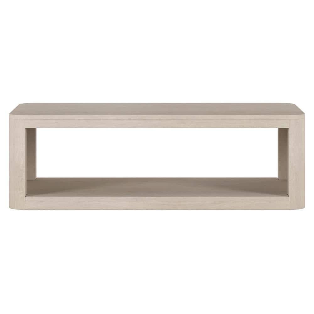 Kellan 47.25 in. Alder White Rectangle MDF Top Coffee Table