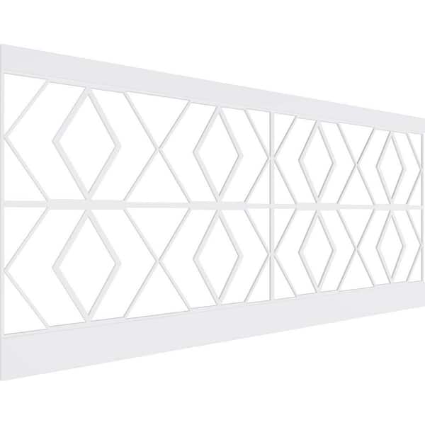 Ekena Millwork 44 in. H x 94-1/2 in. W 28.92 sq. ft. Hillrose PVC Wainscot Paneling Kit