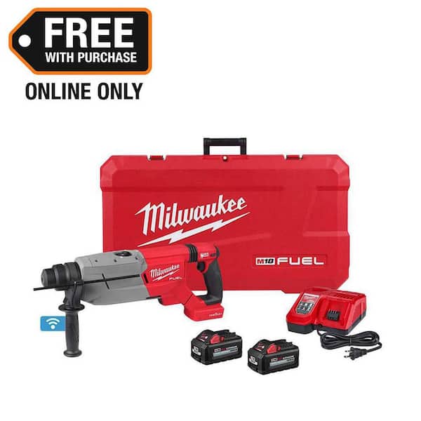 M18 FUEL ONE-KEY 18V Lithium-Ion Brushless Cordless 1-1/4 in. SDS-Plus D-Handle Rotary Hammer Kit w/(2) 6.0 Ah Batteries