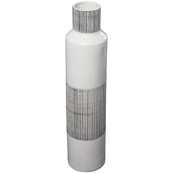 Litton Lane 31 in. White Handmade Ceramic Decorative Vase
