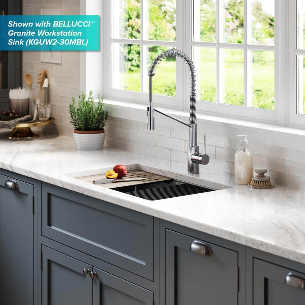 Chrome Commercial Style Pull-Down Kitchen Faucet with Spray