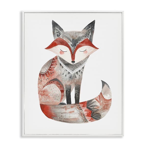 Stupell Industries Scandinavian Style Fox by LSR Design Studio White Framed Animal Giclee Art Print 30 in. x 24 in.