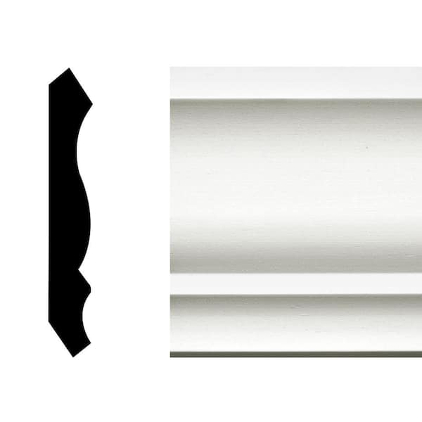 LWM 49 - 9/16 in. x 3-5/8 in. x 144 in. Pine Primed Wood Finger-Jointed Crown Molding Pro Pack 60 LF M (5-Pieces)