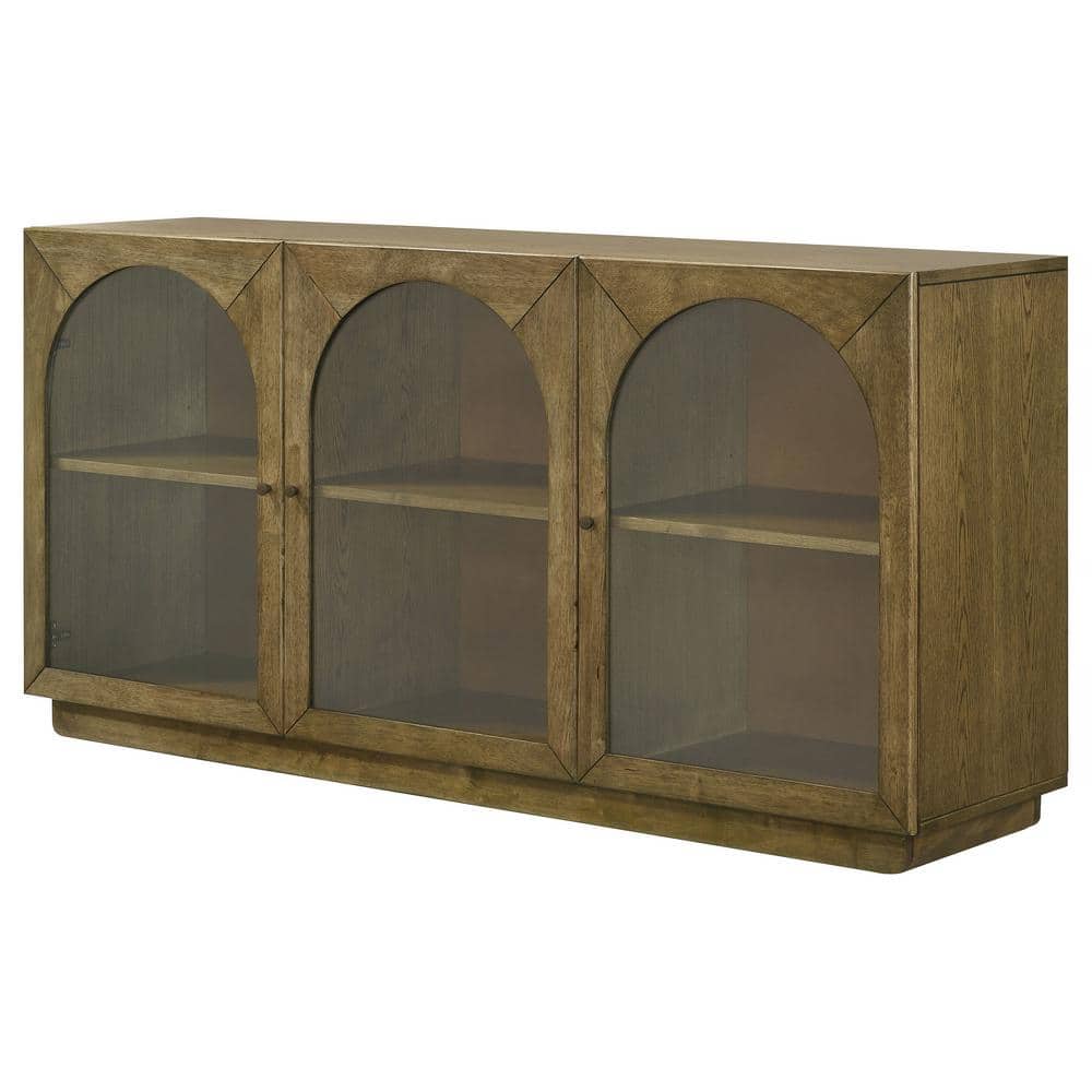 Castlewood 71-Inch Brown Oak Mid Century Modern Sideboard Buffet
