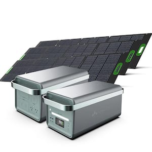 Solid-State Solar Battery Generator 4,000W (2,611Wh) Button Start with 600W (3x 200W) Solar Panels, Camping, Home, RV