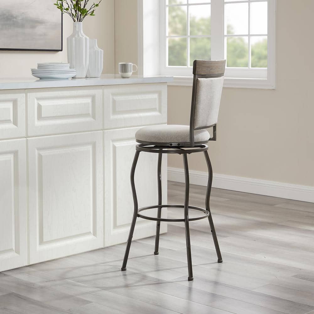 Linon Home Decor Everly Adjustable Height 30 in. Pewter Full