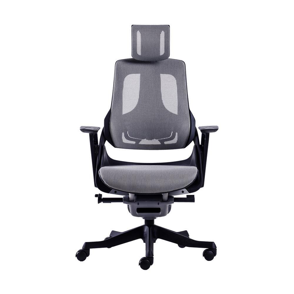 Gray Mesh High Back Executive Swivel Chair with Adjustable Arms