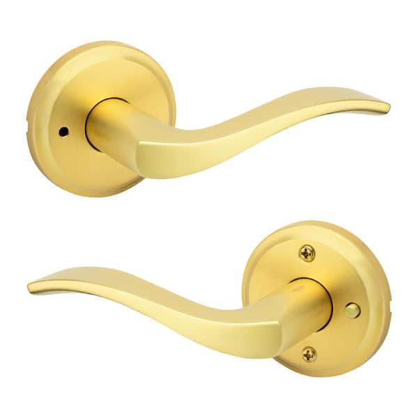 Schlage Accent Satin Brass Interior Bed/Bath Privacy Door Handle in the  Door Handles department at