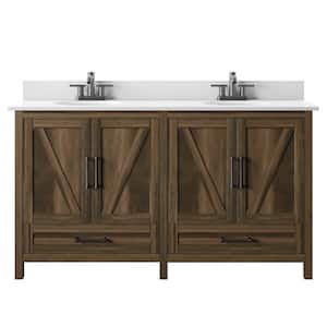 60 in. W x 20 in. D x 38 in. H Rustic Bath Vanity in Canyon Lake Pine with Vanity Top in White with White Basin