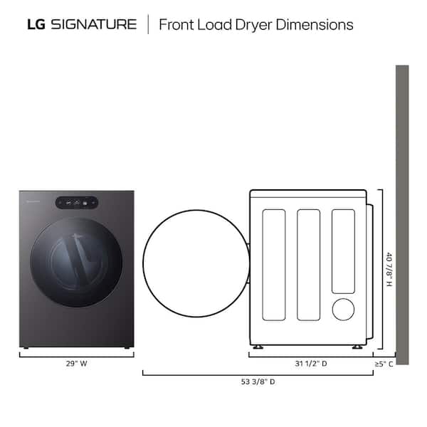 LG SIGNATURE 9.0 cu. ft. Vented Mega Capacity Stackable Smart