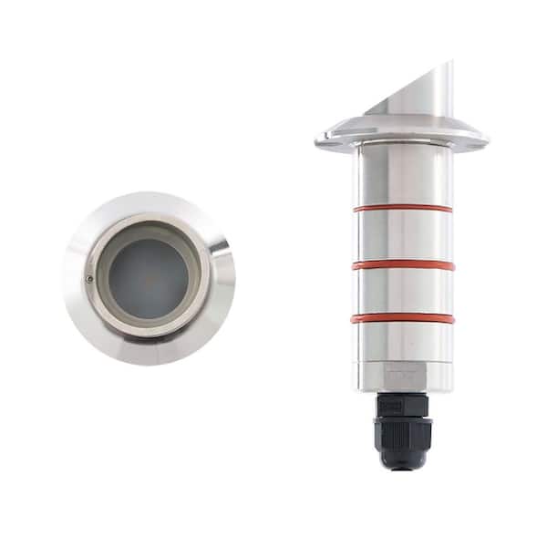 WAC LANDSCAPE 1 in. Shround 12V 80-Lumen Stainless Steel Transformer Required Integrated LED Inground Well Light 2700K